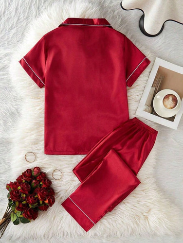 Pijamas Para Mujer De Satén Sedoso Cómodo Ropa Para Dormir