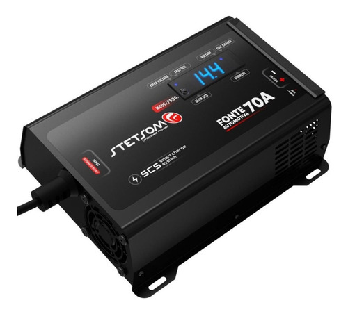 Fonte Automotiva Carregador Stetsom 70a Digital Bivolt Cor P Preto