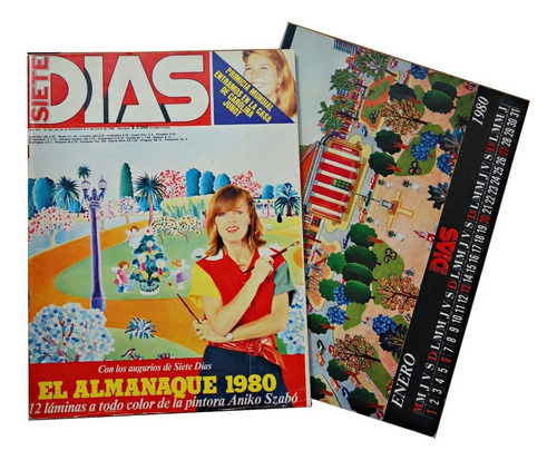 Antigua Revista 7 Dias Almanaque De Aniko Szabo Enero 1980  