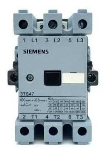 Contator Tripolar 65a 220v 3ts47 22-0an2 2na 2nf - Siemens