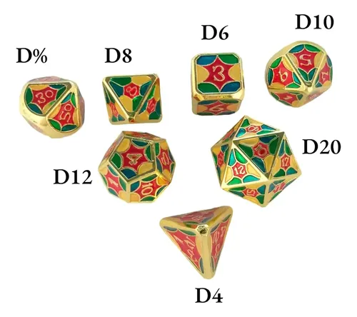 Set De 7 Dados Poliédricos Para Juegos De Rol D&D | D20, D12, D10, D8, D6, D4 Y D% | Acrílico De Alta Calidad Con Fuentes Grandes Y Fáciles De Leer | Regalo Para Jugadores De Mesa