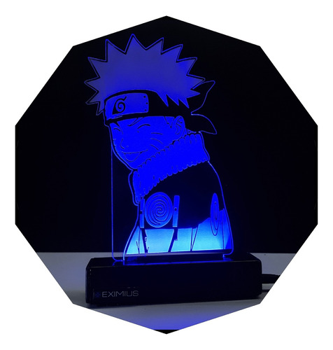 Lámpara Led Velador Acrílico Naruto Regalo Original Animé