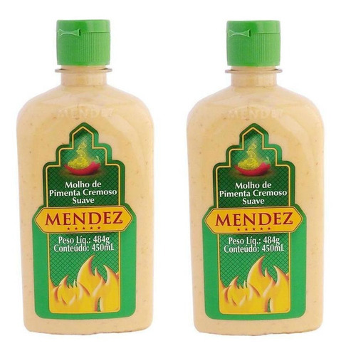 Kit Molho De Pimenta Mendez 450ml 02 Cremosa Suave