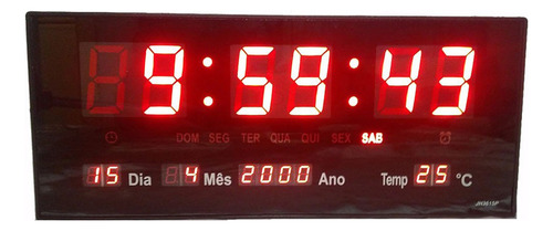 Relógio Parede Led Digital Temperatura Calendário Alarme M