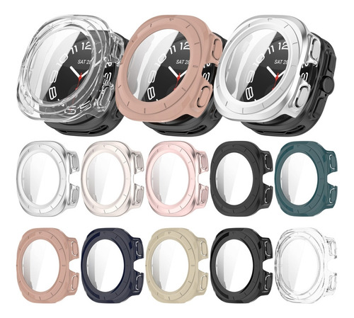 Funda De Reloj Electrochapada Negra Pc + Para Samsung Galaxy