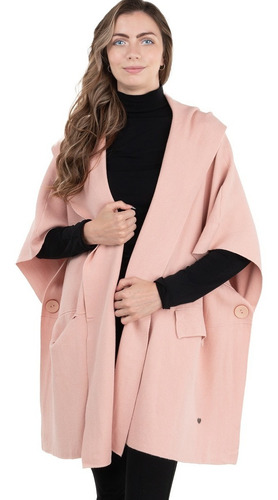 Imagen 1 de 8 de Poncho Mio Mio Capa Maxi Tejido Fino Suave Bolsas Estrech.