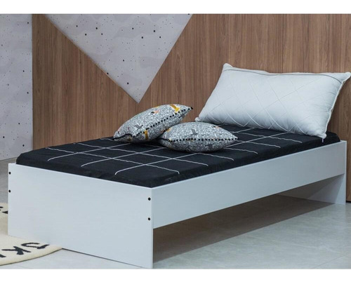 Cama Solteiro Multimóveis Cr40016 Branco Acetinado