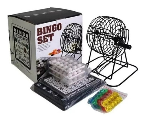 Set Bingo Tómbola Juego De Mesa Familiar + Cartones