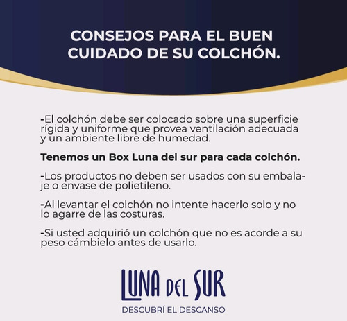 Sommier Dos Plazas Luna Del Sur Super Plus 130x190 Negro