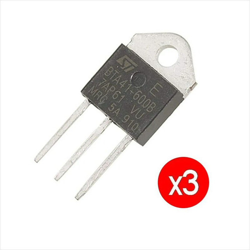 Pack 3 Triac Potencia Bta41-600, 600v, 40a, Bta41-600b Top-3