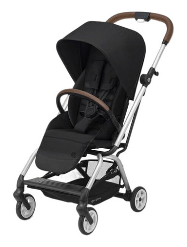 Cochecito de paseo Cybex Eezy S Twist 2 deep black con chasis color plateado