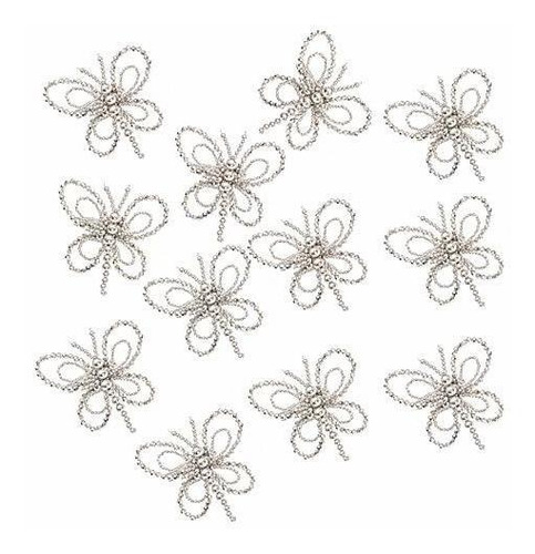 Alpha Living Home Metal Napkin Rings Set Of 12, Butterfly Na