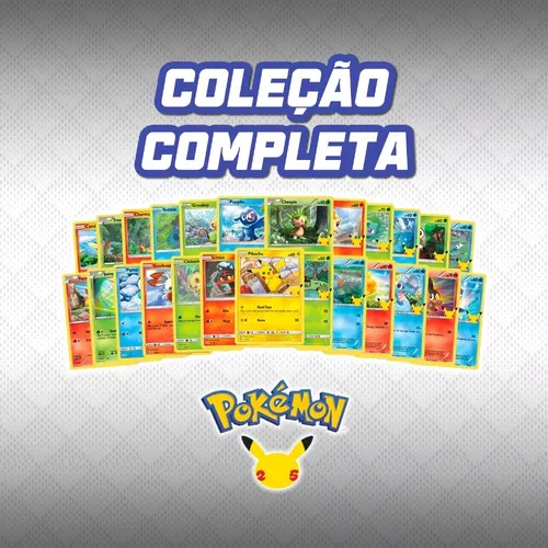 Coleção Cartas Pokemon Evoluções de Eevee Lata com 25 Cartas