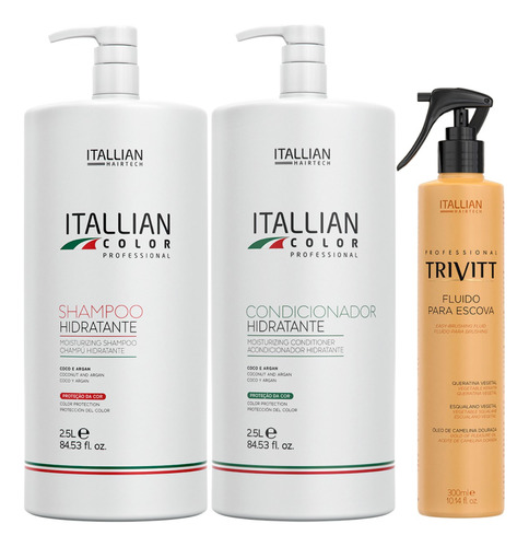 Shampoo E Condicionador Itallian Color 2,5l + Fluido Escova