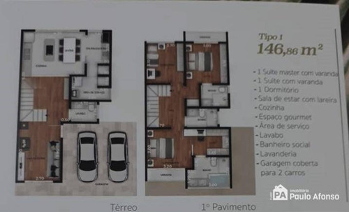 Casa Com 3 Dormitórios À Venda, 122 M² Por R$ 431.913,60 - Residencial Morumbi - Poços De Caldas/mg - Ca0040