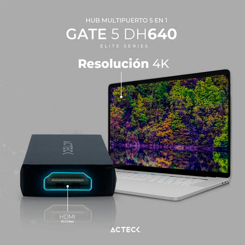 Acteck Hub Usb C 3.2 Macho - 1x Hdmi, 1x Usb 2.0, 1x Usb 3.0