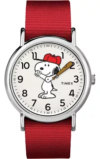 Reloj Timex Snoopy Weekender Unisex 38mm, Rojo