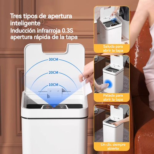 Cubo Basura De 18 L Recargable Con Sensor Inteligente Sala