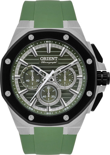 Relógio Orient Masculino Cronógrafo Esportivo Verde Mbspc044 Cor do bisel Preto