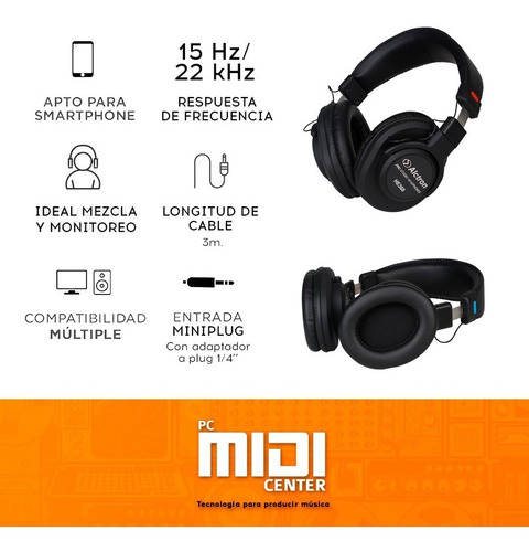 Imagen 2 de 2 de Auricular Profesional Monitoreo Alctron He360 Promo Color Negro