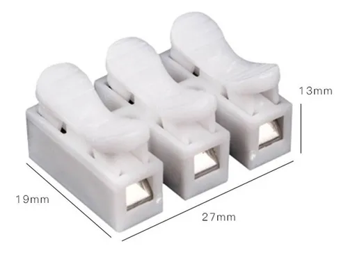 50 X Bornera Con Boton Conector Rapido Para 3 Cables Empalme