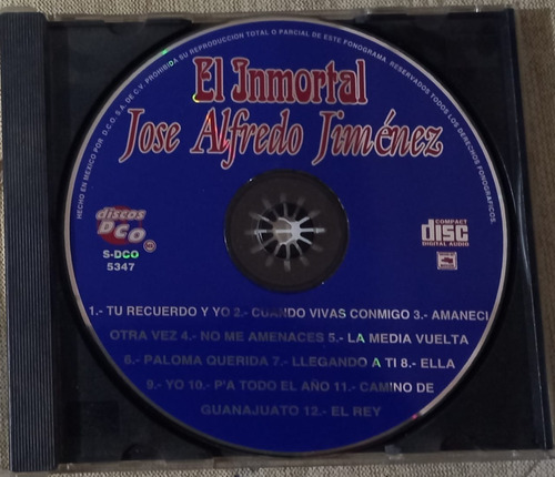 Jose Alfredo Jimenez - Exitos (cd Original) (Usado)