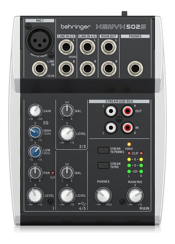 Behringer Xenyx 502s Mezcladora Analoga Compacta 5 Canales