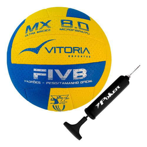 Bola Volei Oficial Vitoria Mx 8.0 Pro Ultra Macia C Bomba Ar