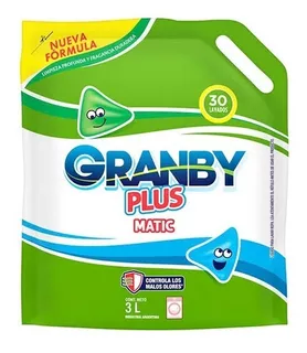 Jabón Liquido Para Ropa Repuesto Granby Plus Matic X 3 L