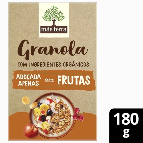 Granola orgânica adoçada apenas com frutas Mãe Terra 180g