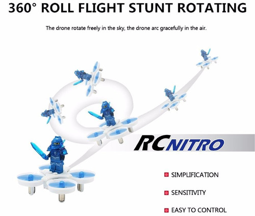 Mini Drone Eachine E011 Lego Azul 4ch 2.4ghz Giro 360 6 Axis