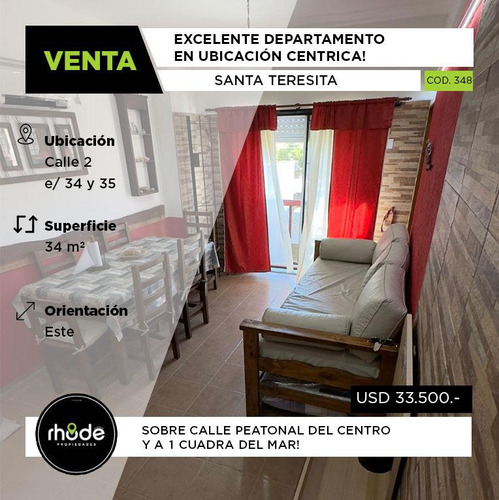 Departamento En Santa Teresita - Calle 2 Entre 34 Y 35