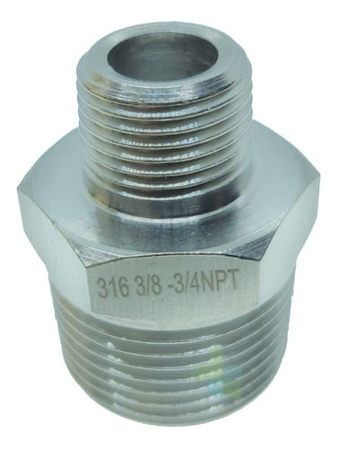 Reducción Tipo Niple De 3/4 A 3/8 Acero Inoxidable