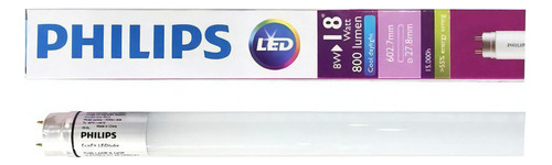 Pack 10 Tubos Led Ecofit Philips 8w = 18w 800lm 60cm 220v Color De La Luz Neutro (4000°k)