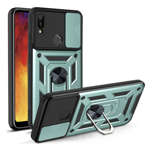 Funda Case For Huawei Y6 2019 Holder Protector Camara Verde