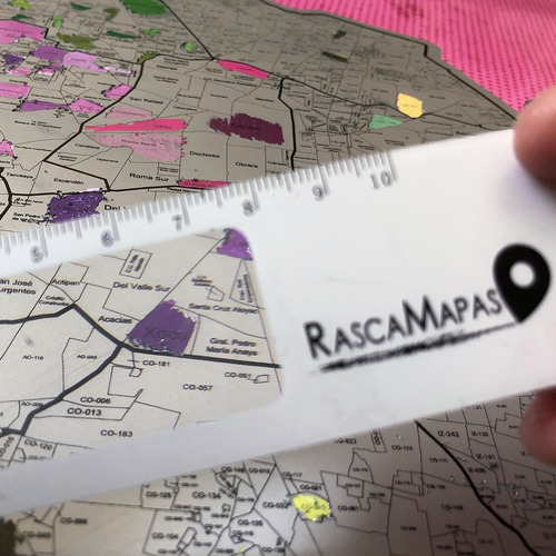Mapa Rascable Con Todas Las Colonias De La Cdmx