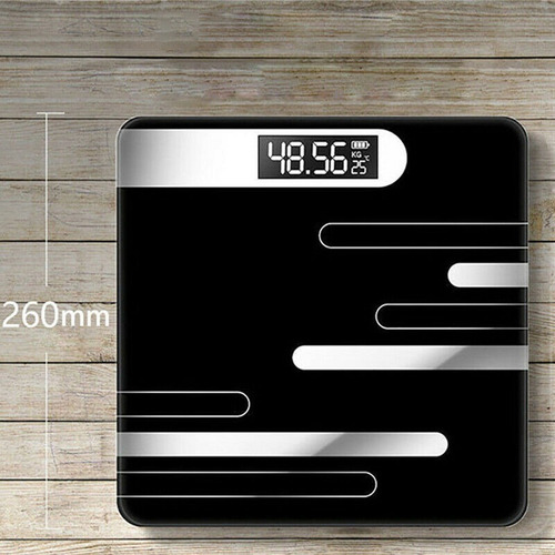 Pesa Balanza Digital Vidrio 180 Kilos Negra + Gramera 3 K