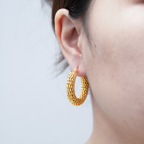 Retro Corn Chain Stainless Steel Earrings Exaggerated Circle