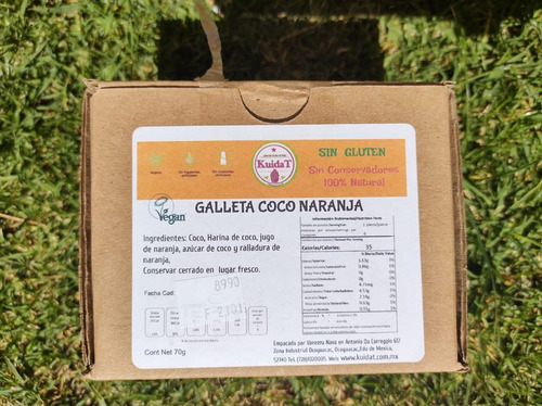 Imagen 5 de 5 de Galleta Paleo De Coco Naranja Kuidat Paquete De 4 Bolsas