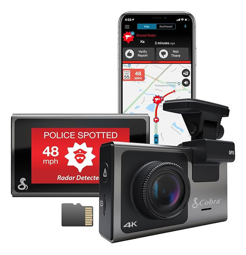 Cobra Smart Dash Cam (sc 400) Resolución Uhd 4k, Wi-fi Y G