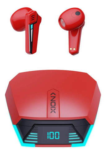 Fones de ouvido Bluetooth Gamer Xion XI-Augt, cor vermelha