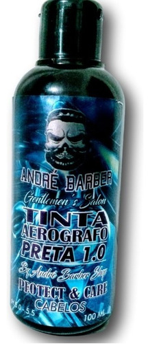 Tinta Preta Pigmentação Barba E Cabelo 100ml Para Aerógrafo