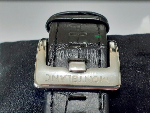 Relógio Montblanc Preto Com Pulseira Em Couro Bovino