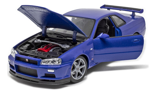 Miniatura De Carro Nissan Skyline Gt-r R34 1/24 Welly Cor Branco