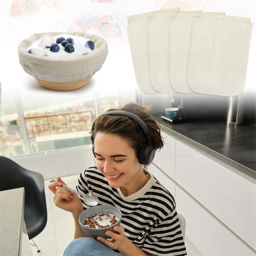 Colador De Yogur Orgánico Para Café Frío, 4 Unidades, 7,9 X