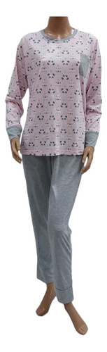 2126. Pijama Combinado Liso Y Estampado