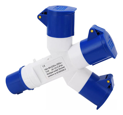 Enchufe Industrial 1 Entrada 3 Salidas Ip44 A Prueba De Agua