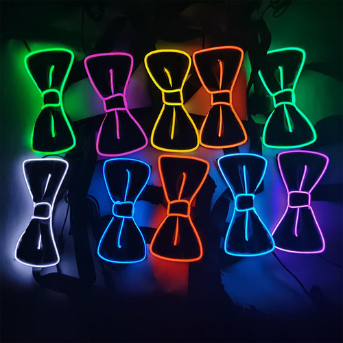 . 2 Pajarita Iluminada Led Neón Pajarita Regalos Boda Azul