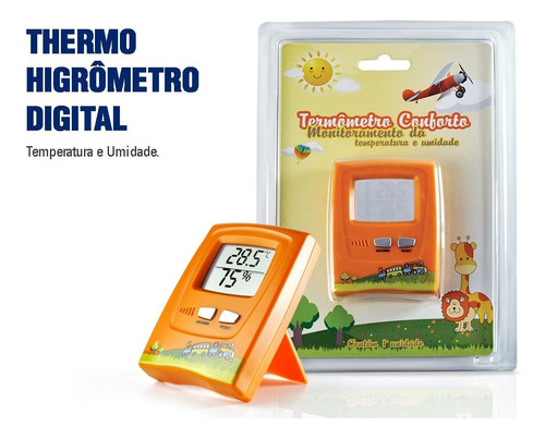 Termo-higrometro Infantil Laranja -10+60c Umidade 10% A 99