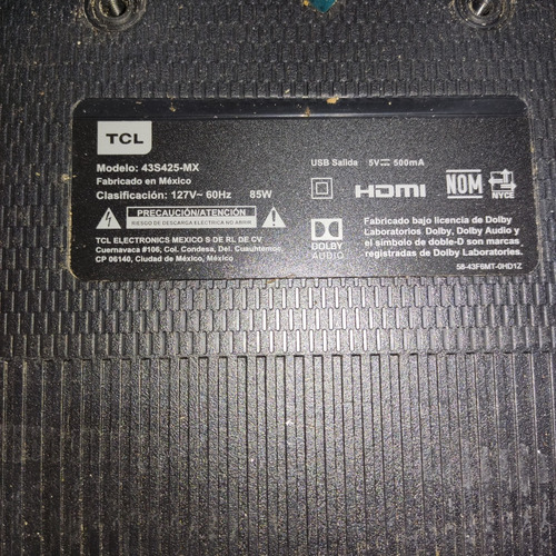 Tarjeta T-con Tcl 43s425-mx (Usado)